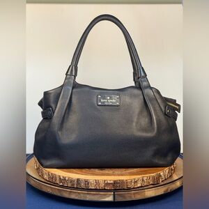 KATE SPADE Black Leather Shoulder Bag - Classic Hobo Satchel 2000s-2010s